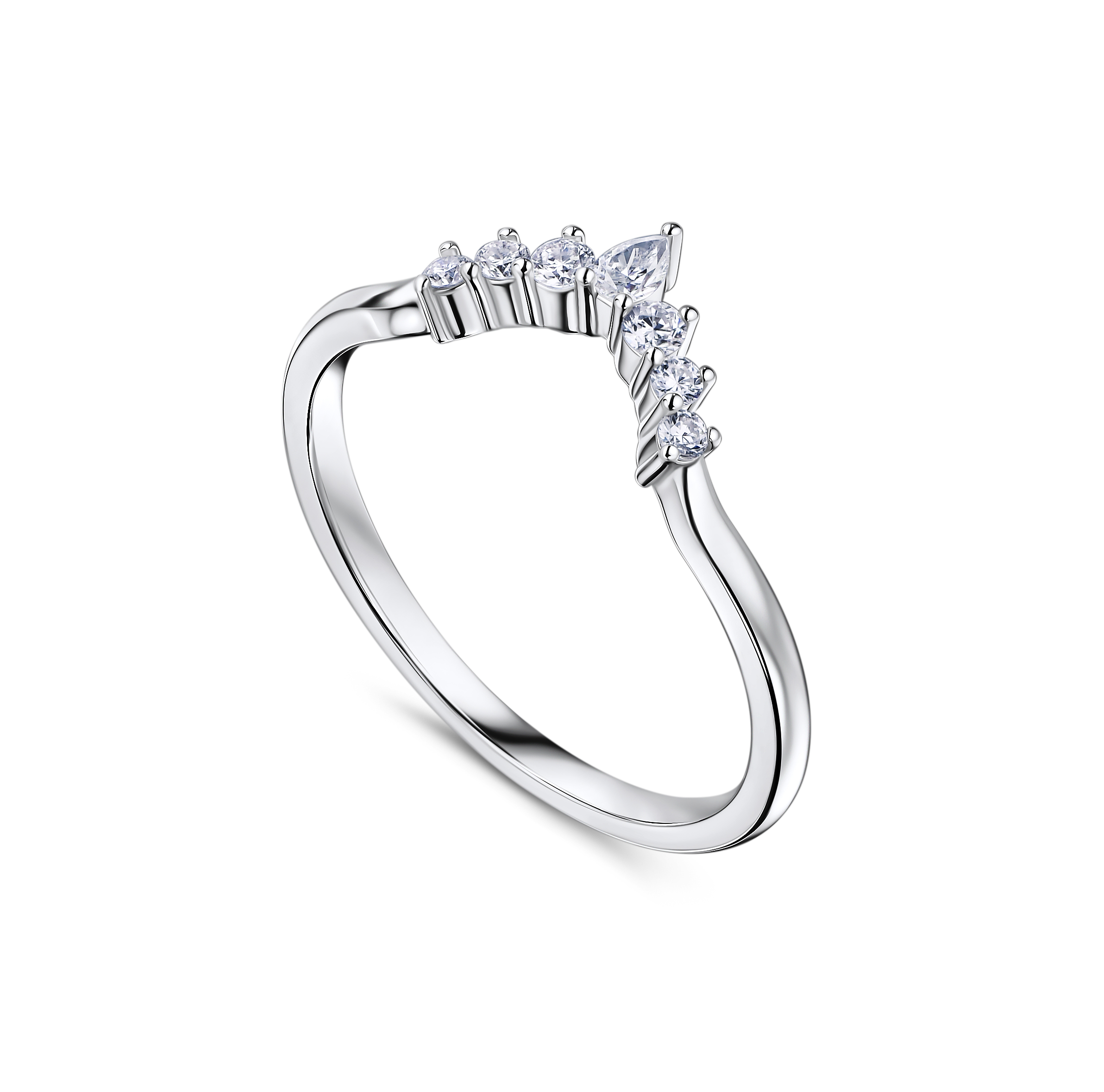 кольцо с лабораторными бриллианатми 0,18 ct.