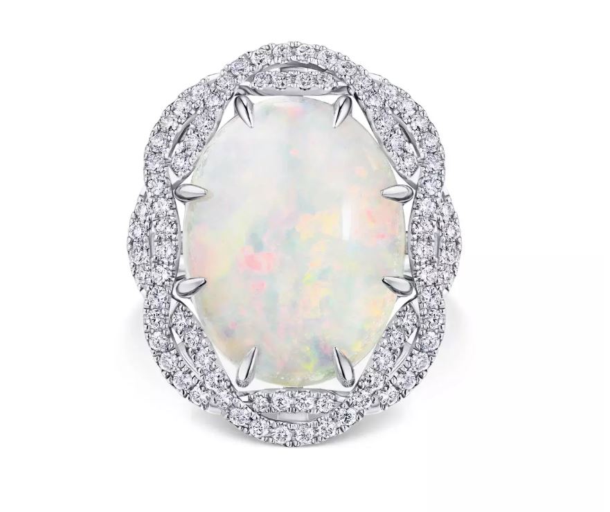 кольцо с опалом 11,62 ct. и бриллианатми