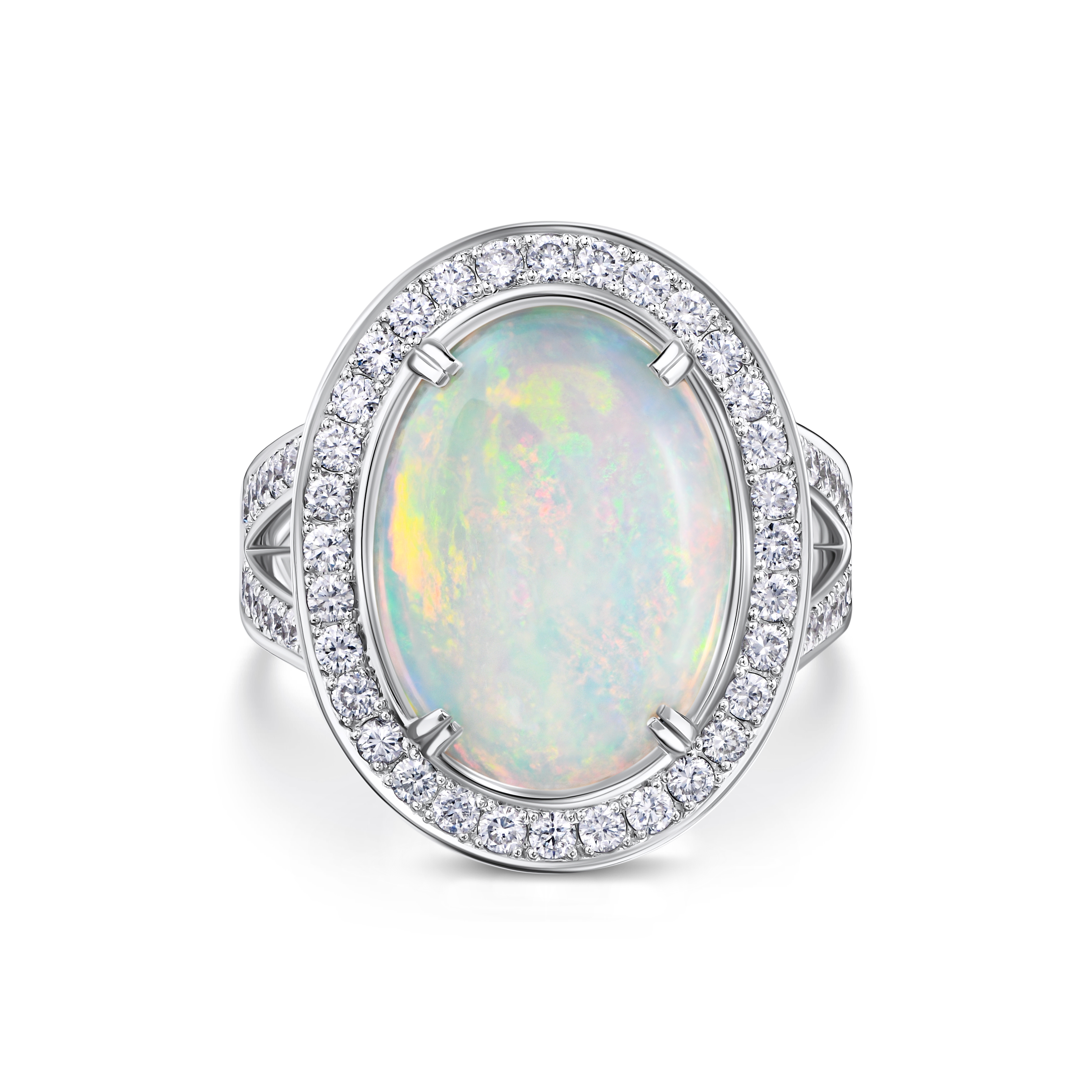 кольцо с опалом 4,34 ct. и бриллиантами 0,96 ct.
