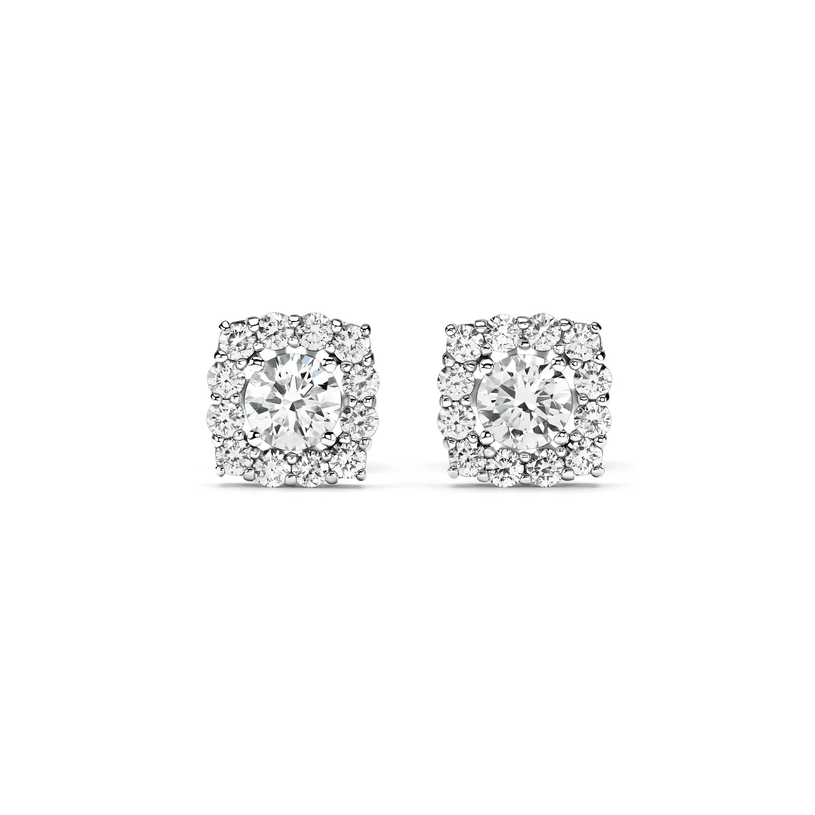 пусеты из белого золота с бриллиантами 0.75 ct