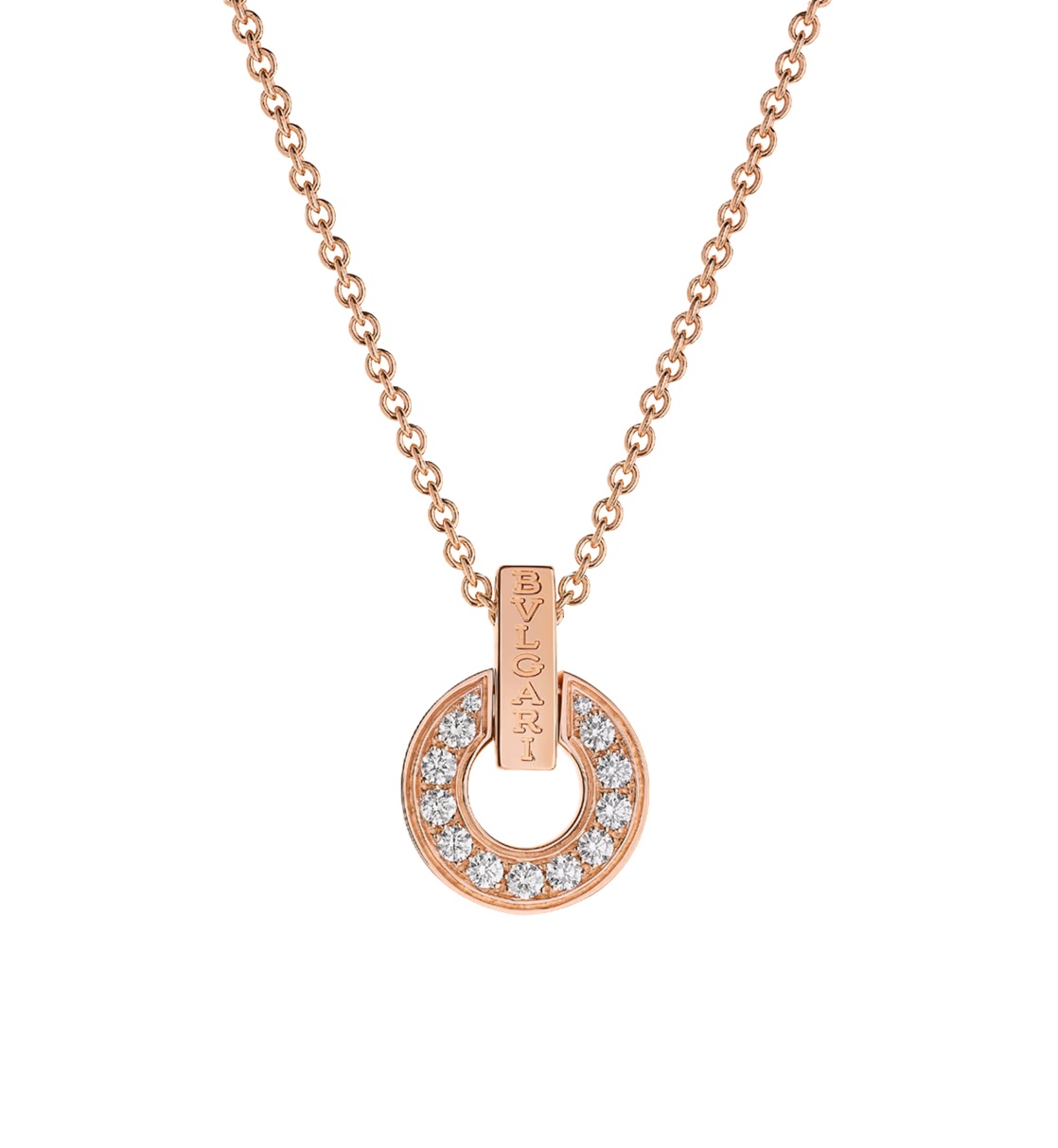 колье bvlgari bvlgari розовое золото с бриллиантами 0.37 ct.