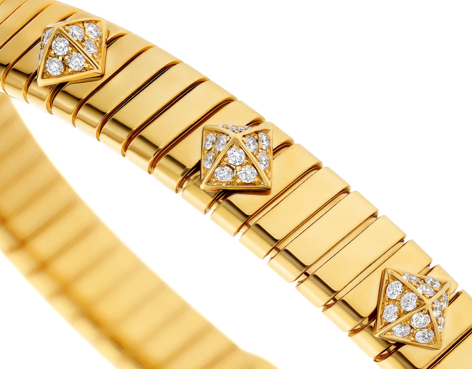 браслет bvlgari tubogas с бриллиантами 0.29 ct.