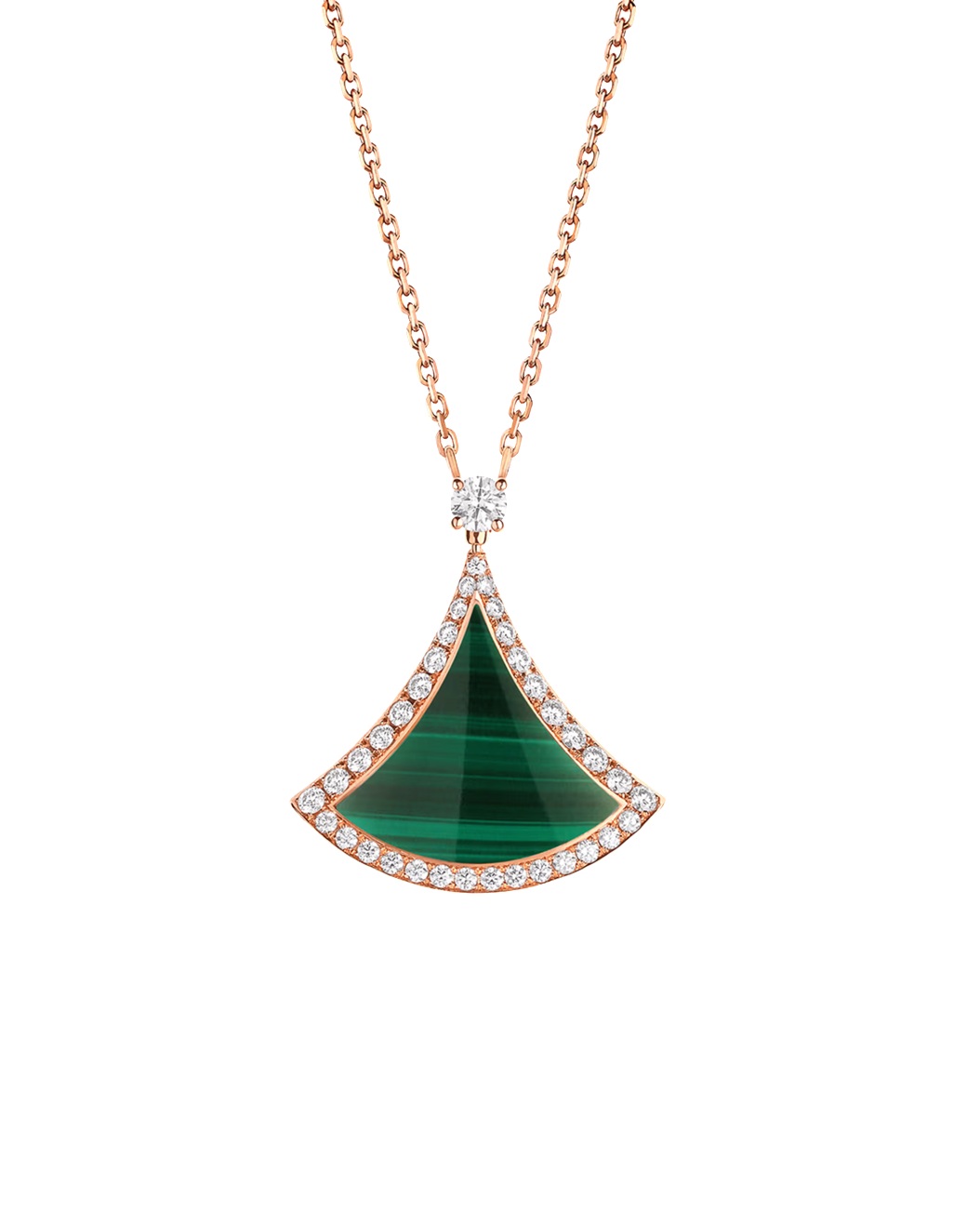 колье bvlgari divas dream с малахитом и бриллиантами 0.5 ct. 