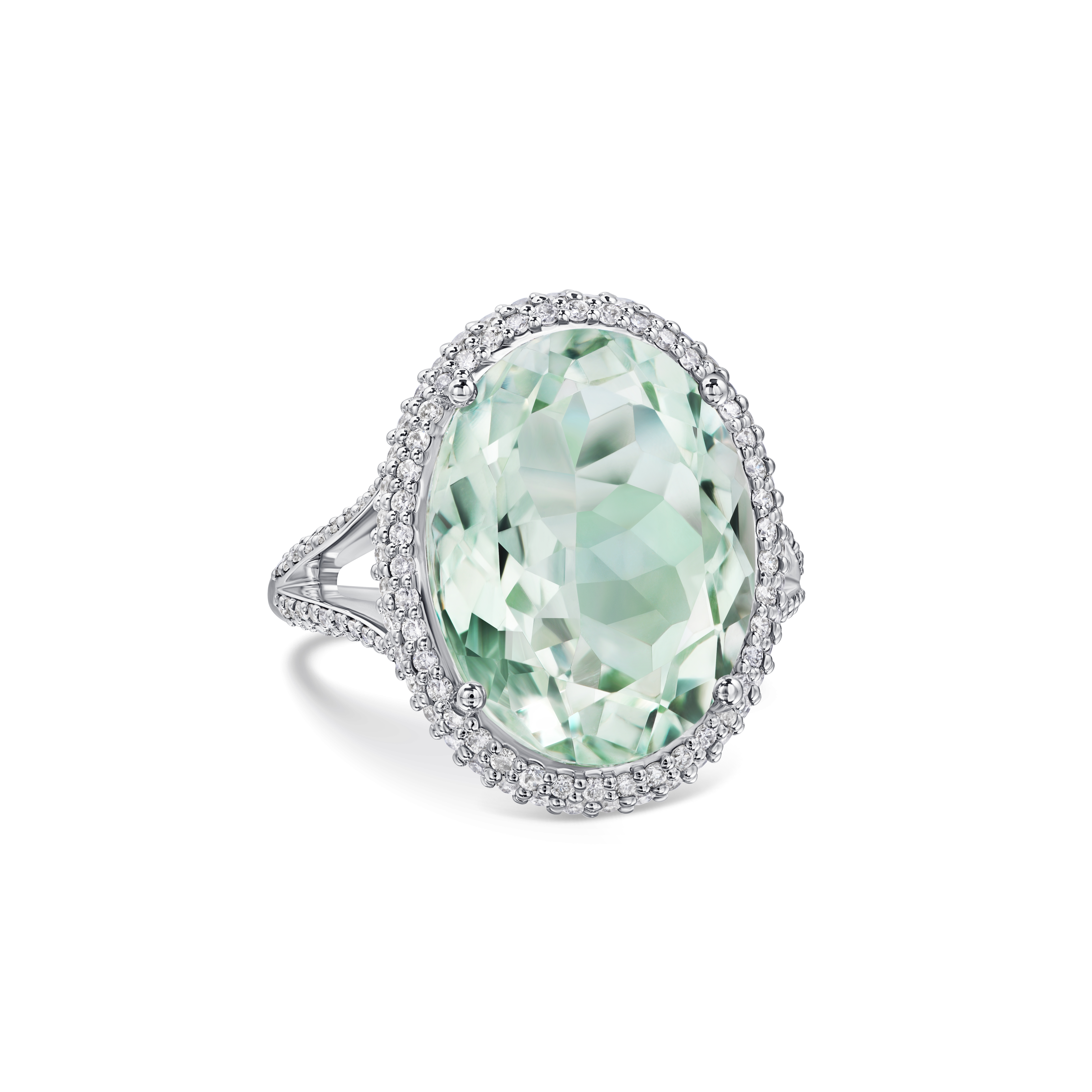 кольцо с кварцем 8,52 ct. и бриллиантами