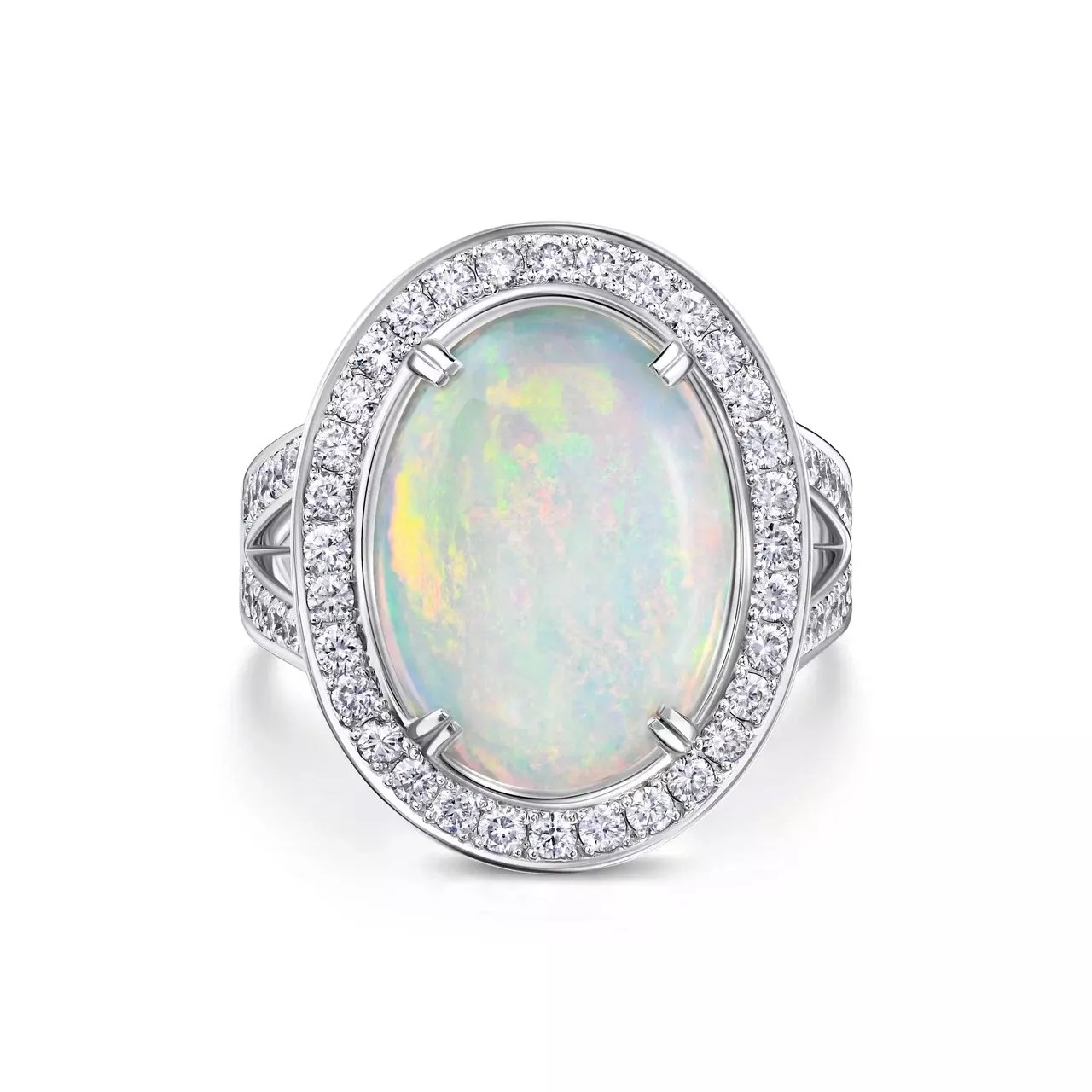 кольцо с опалом 4,35 ct. и бриллиантами