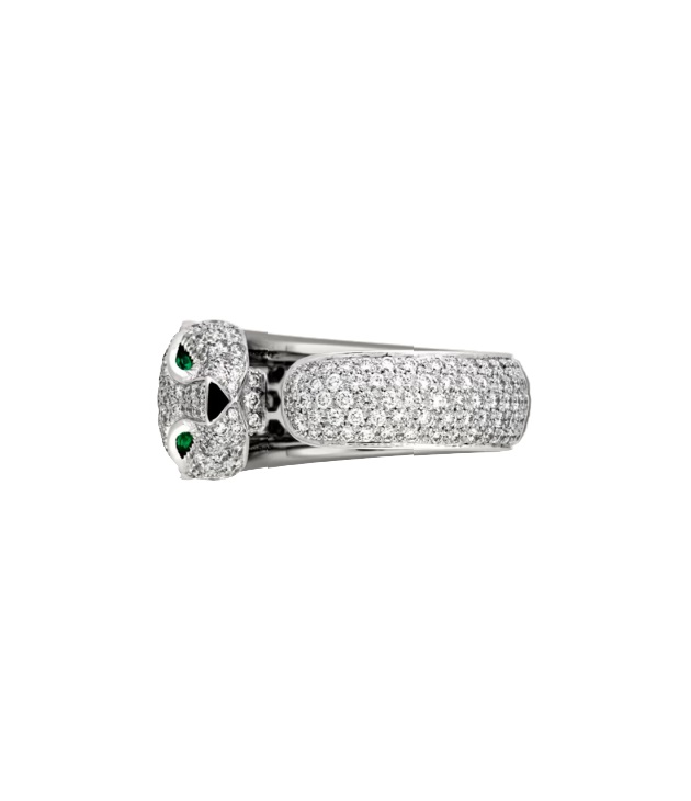 кольцо pantere de cartier с изумрудами и бриллиантами