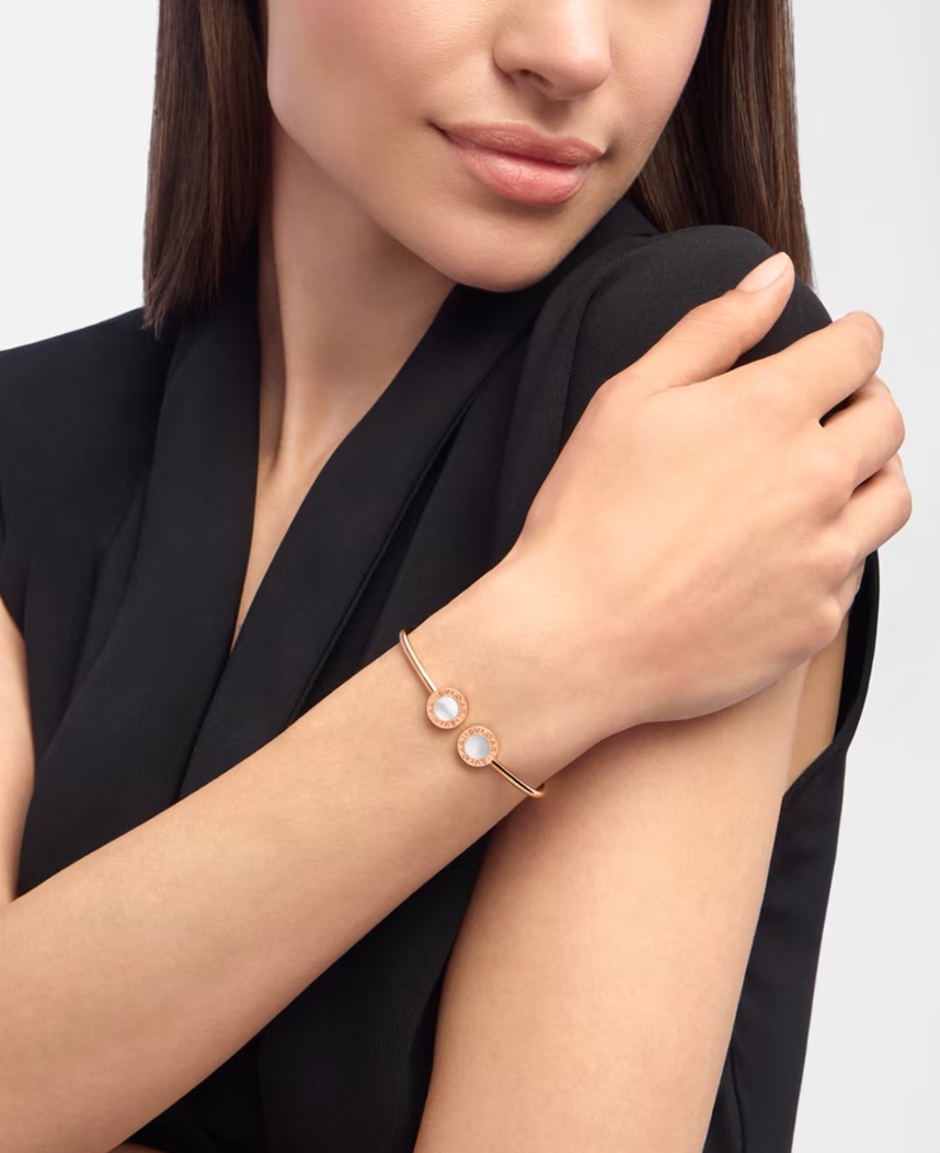 браслет bvlgari bvlgari, розовое золото с преламутром