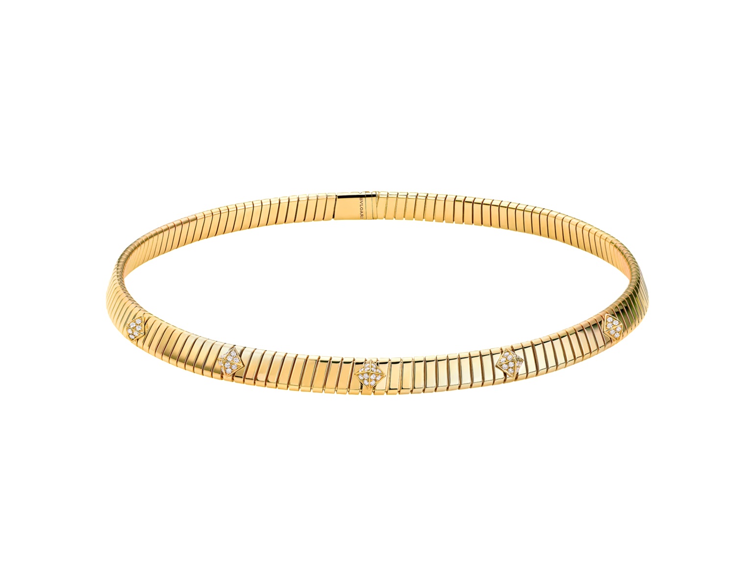 колье bvlgari tubogas с бриллиантами 0.48 ct.