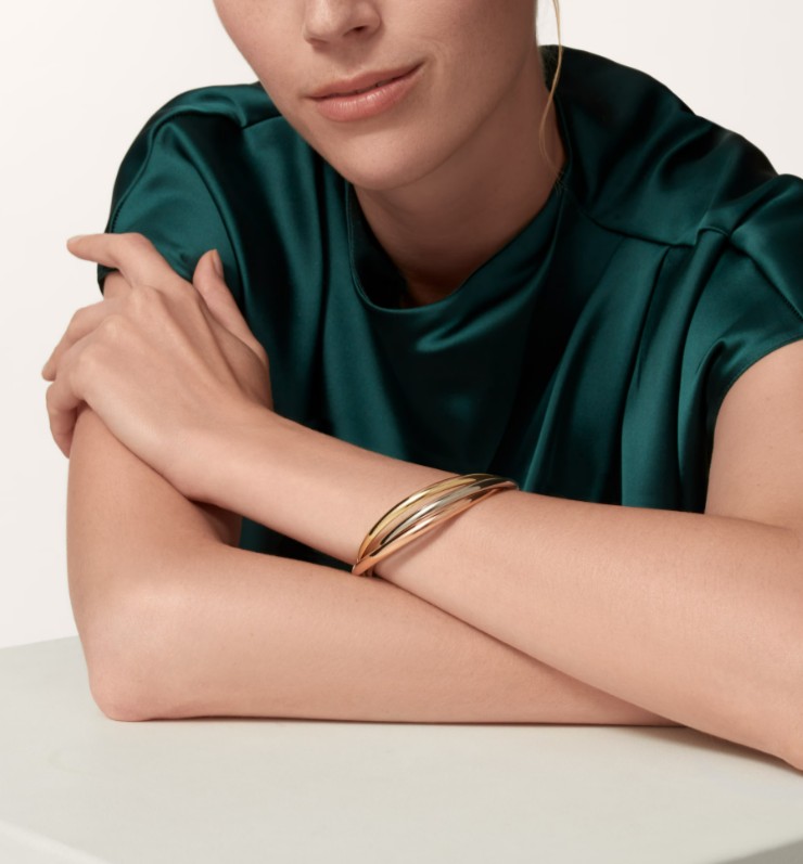 браслет trinity cartier из розового желтого и белого золота