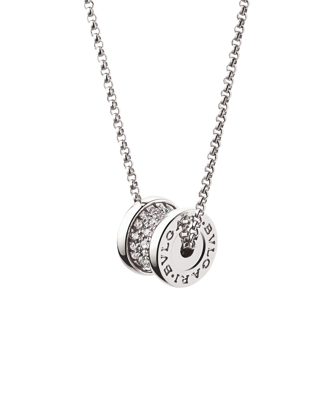 колье bvlgari b.zero1 белое золото с бриллиантами 0.31 ct.