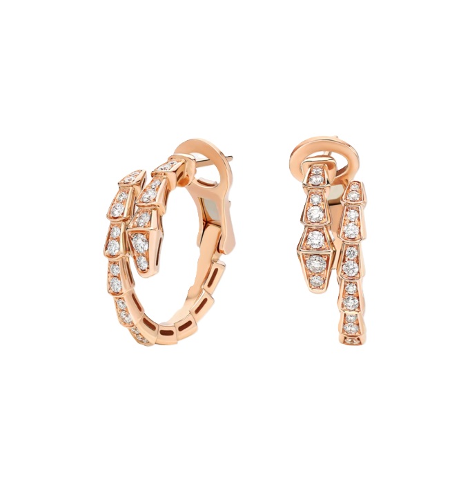 серьги serpenti viper bvlgari с бриллиантами 0.75 ct.