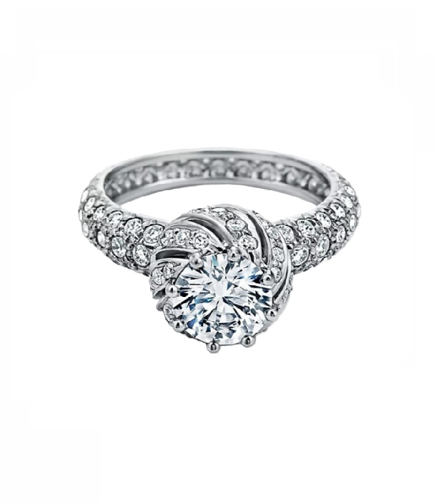 кольцо tiffany & co buds round brilliant с бриллиантами