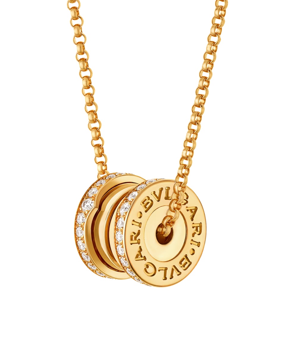 колье bvlgari b.zero1 желтое золото с бриллиантами 0.25 ct.