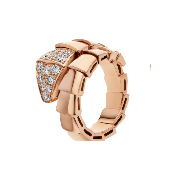 кольцо bvlgari serpenti viper с бриллиантами 0.49 ct