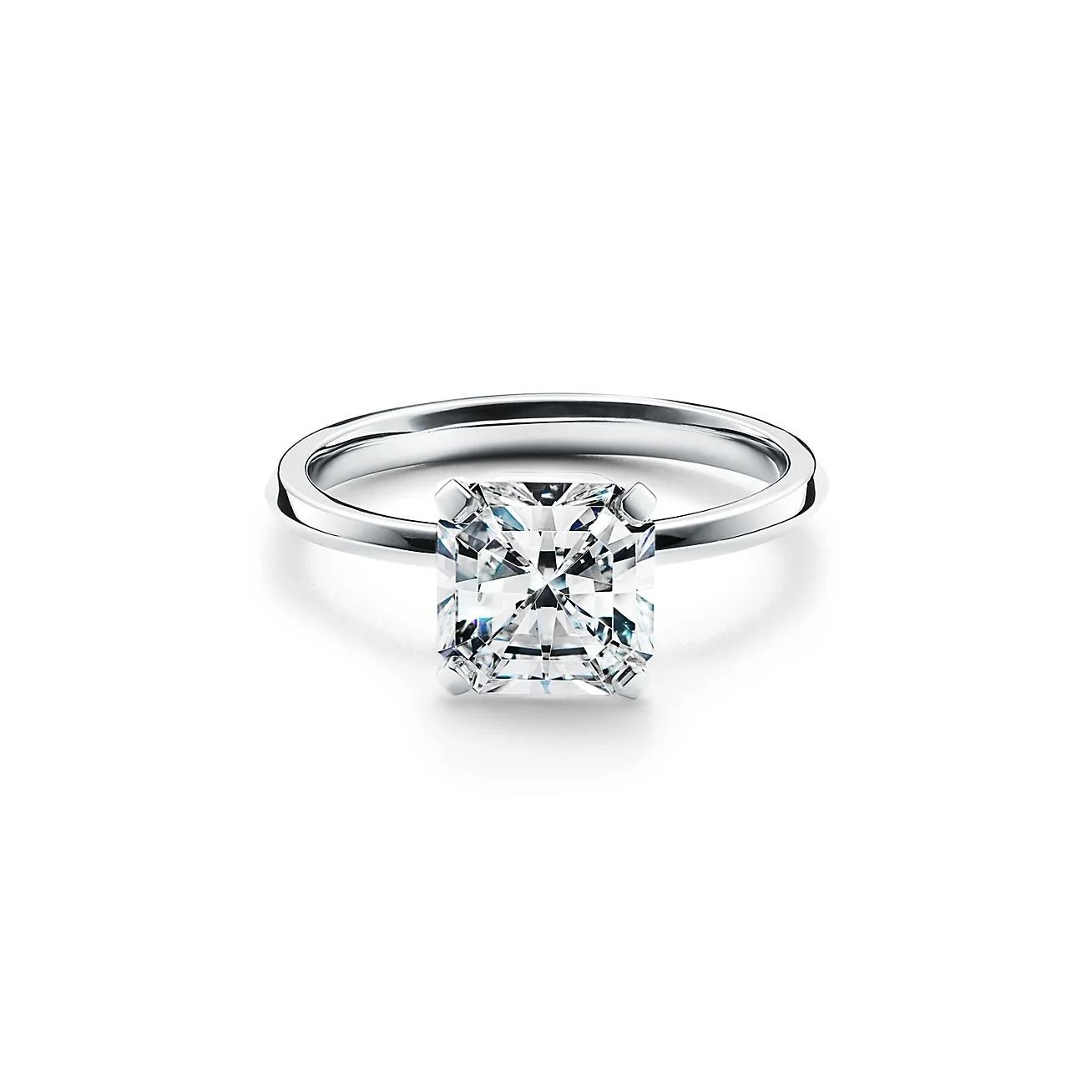 помолвочное кольцо tiffany true из белого золота с бриллиантом 0.5 ct