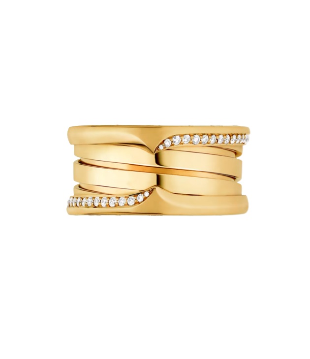кольцо bulgari b.zero1 в желтом золоте с бриллиантами