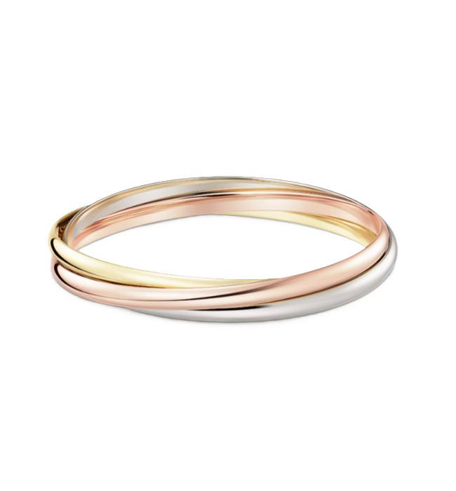 браслет trinity cartier из розового желтого и белого золота