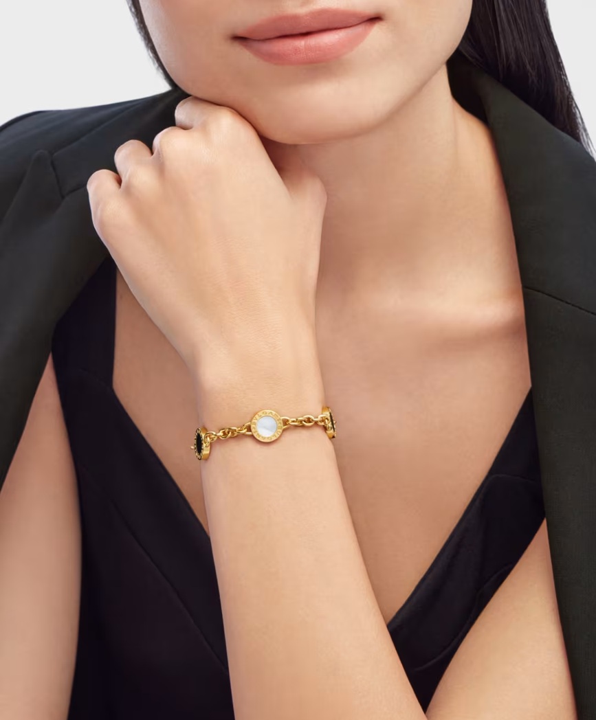 браслет bvlgari bvlgari, желтое золото с ониксом