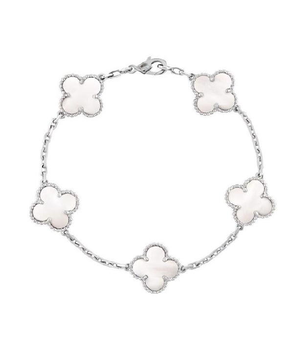 браслет van cleef & arpels vintage alhambra, 5 мотивов c перламутром