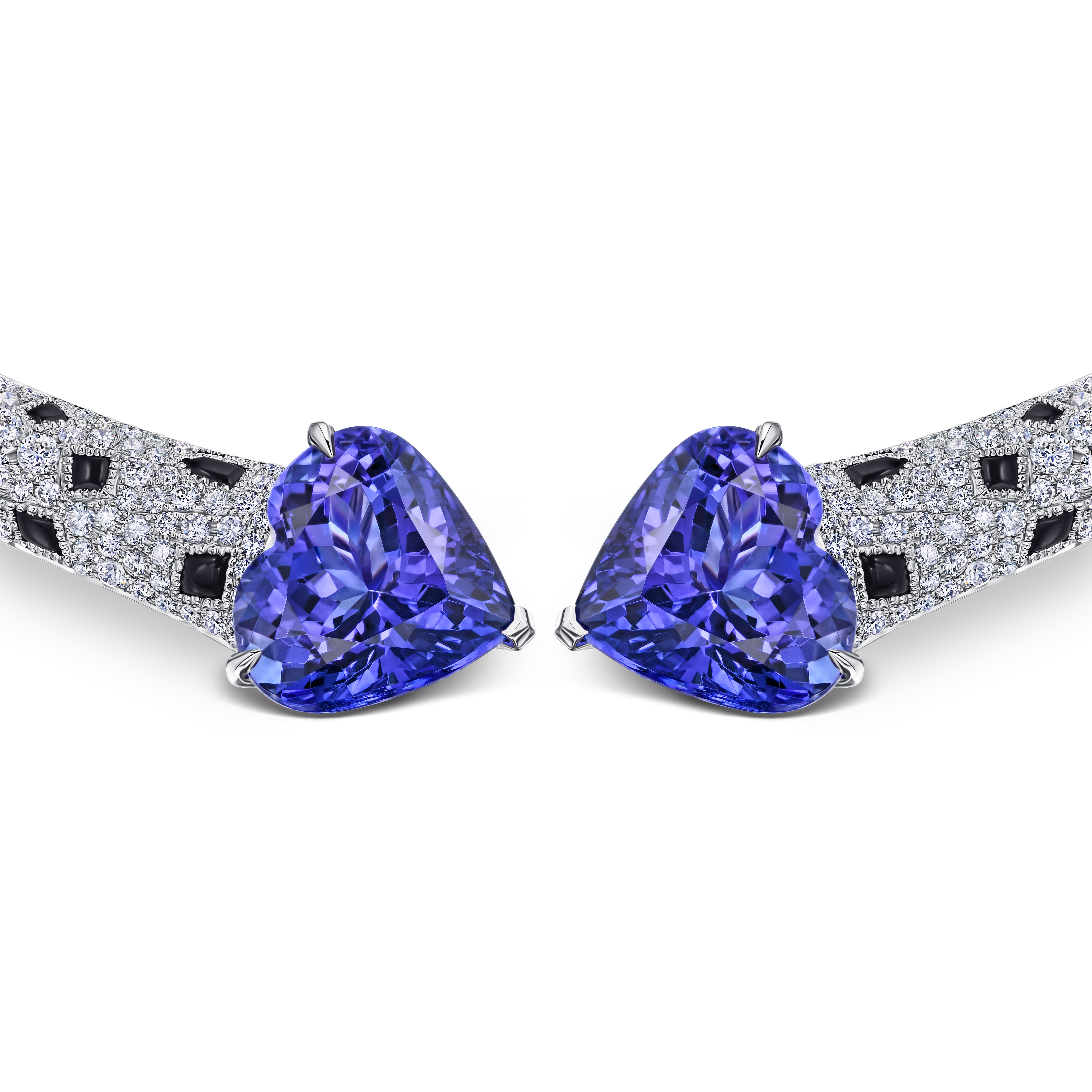 колье из белого золота с танзанитами 16,38 ct и бриллиантами