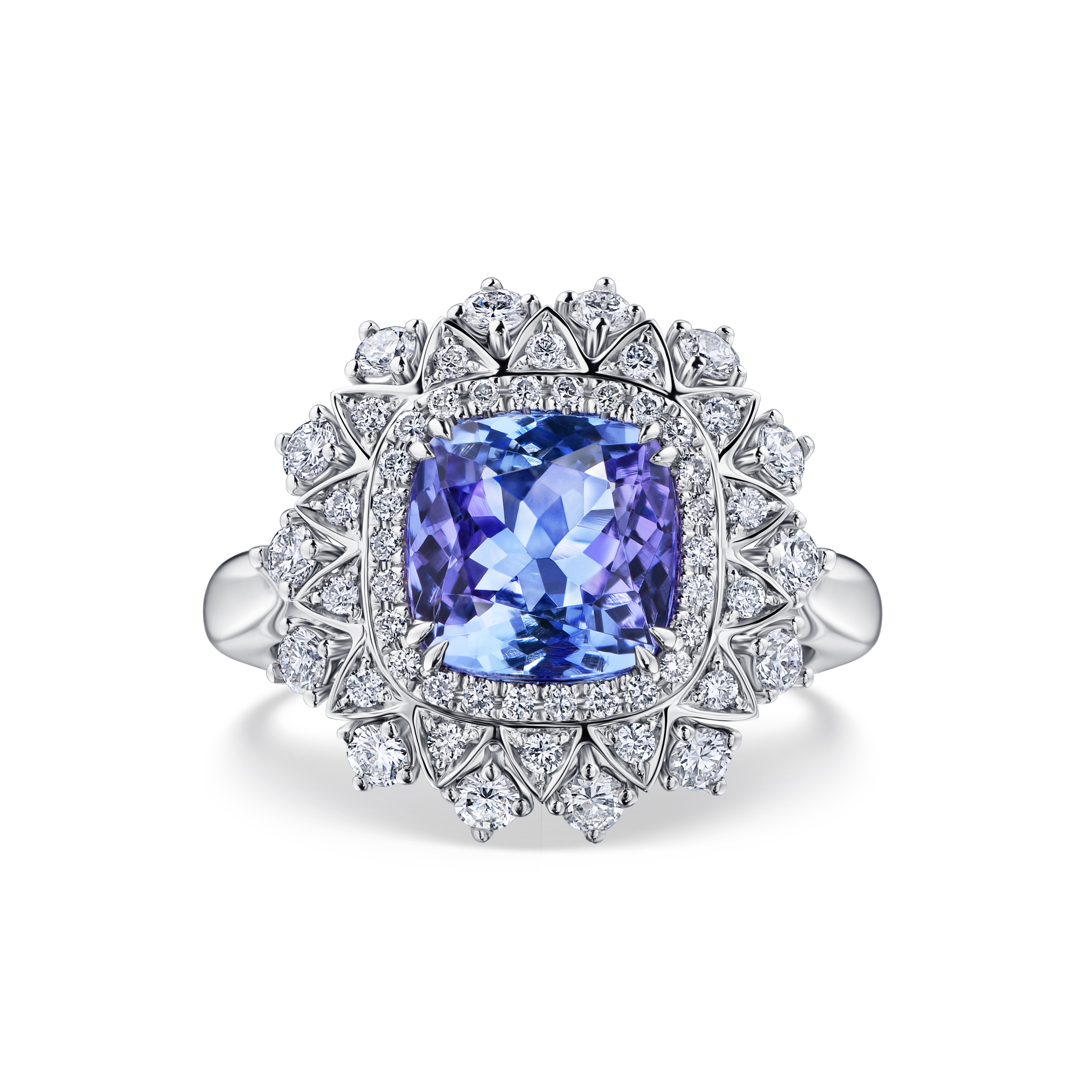 кольцо с танзанитом антик 2,44 ct. и бриллиантами 0.56 ct.