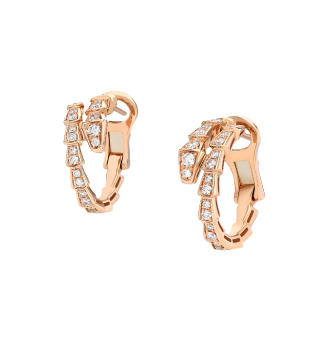 серьги serpenti viper bvlgari с бриллиантами 0.75 ct.