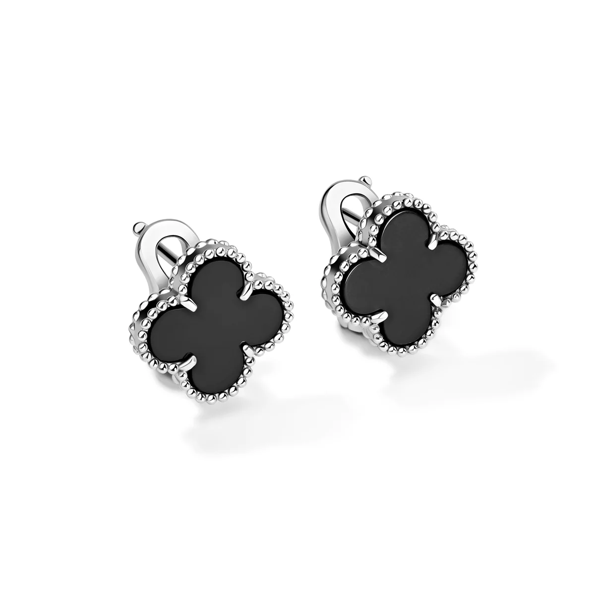 серьги van cleef & arpels vintage alhambra с ониксом