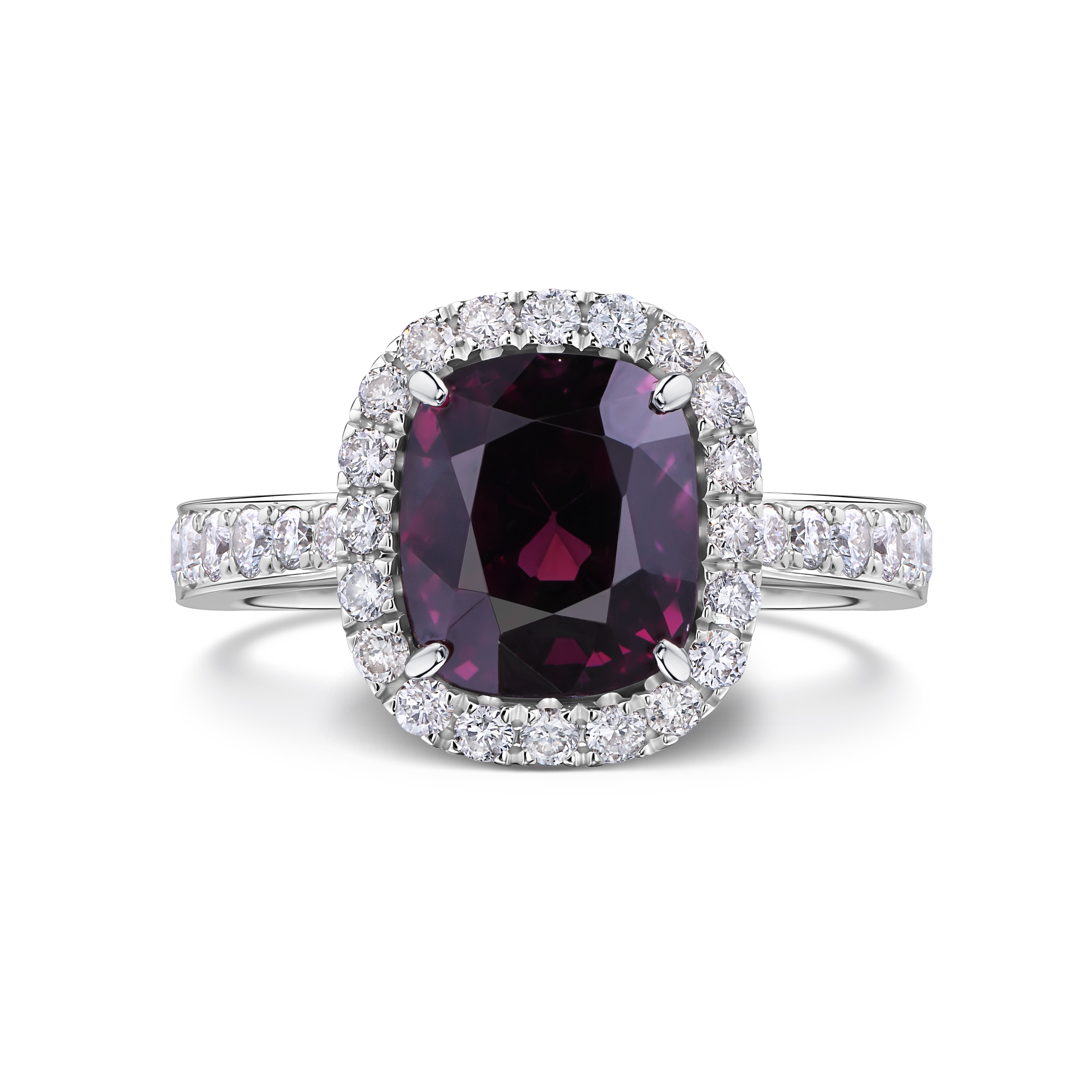 кольцо с бриллиантами и шпинелью 3,46 ct