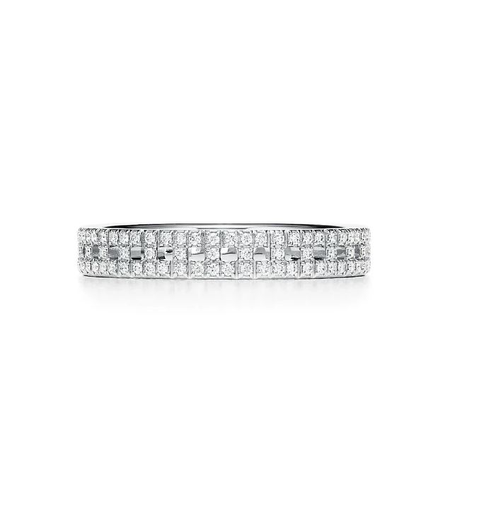 кольцо true tiffany из белого золота с бриллиантами 0.23 ct