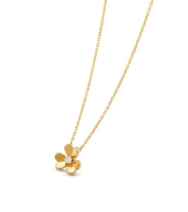 подвеска frivole от van cleef & arpels с 3 бриллиантами 0,16ct.