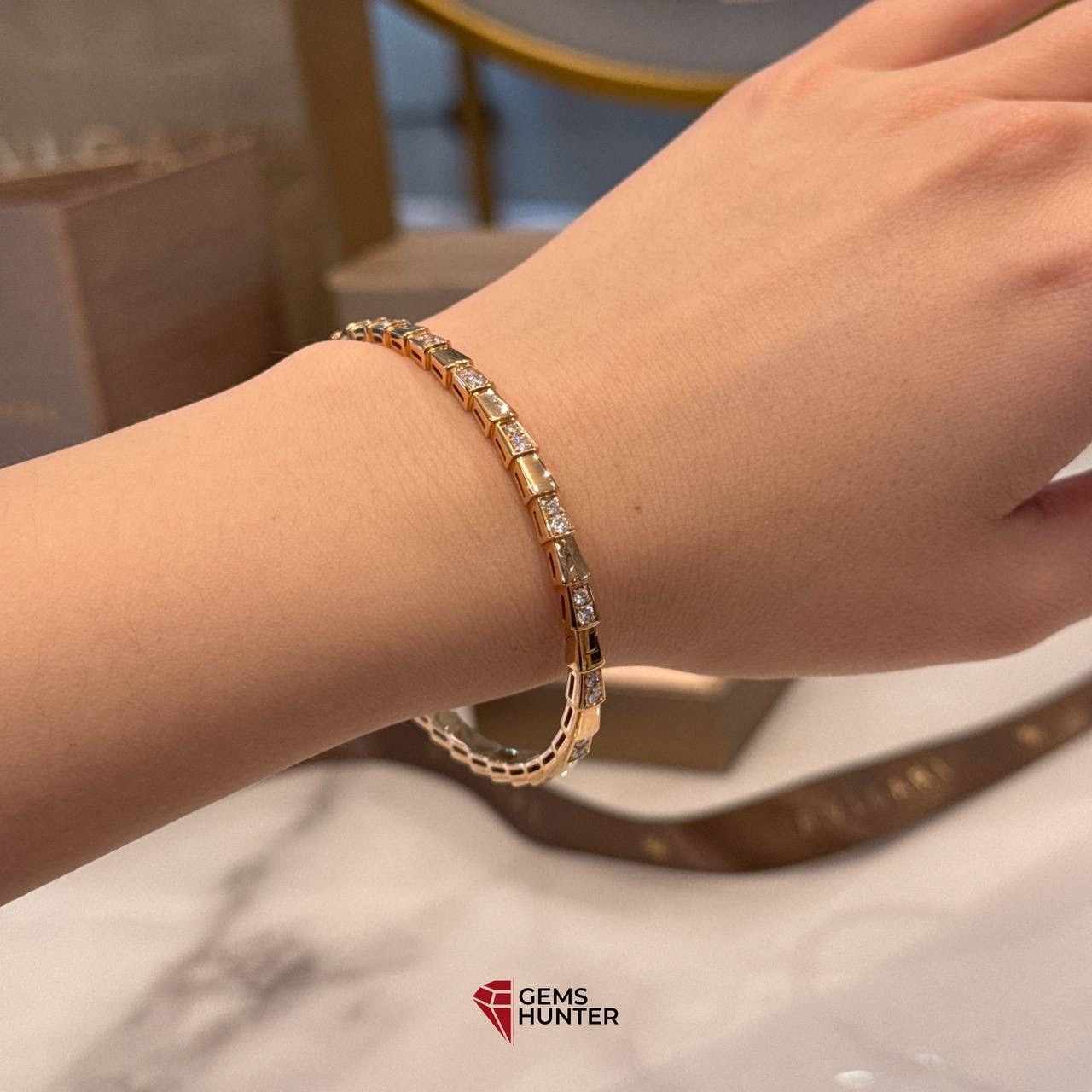 браслет serpenti viper с бриллиантами