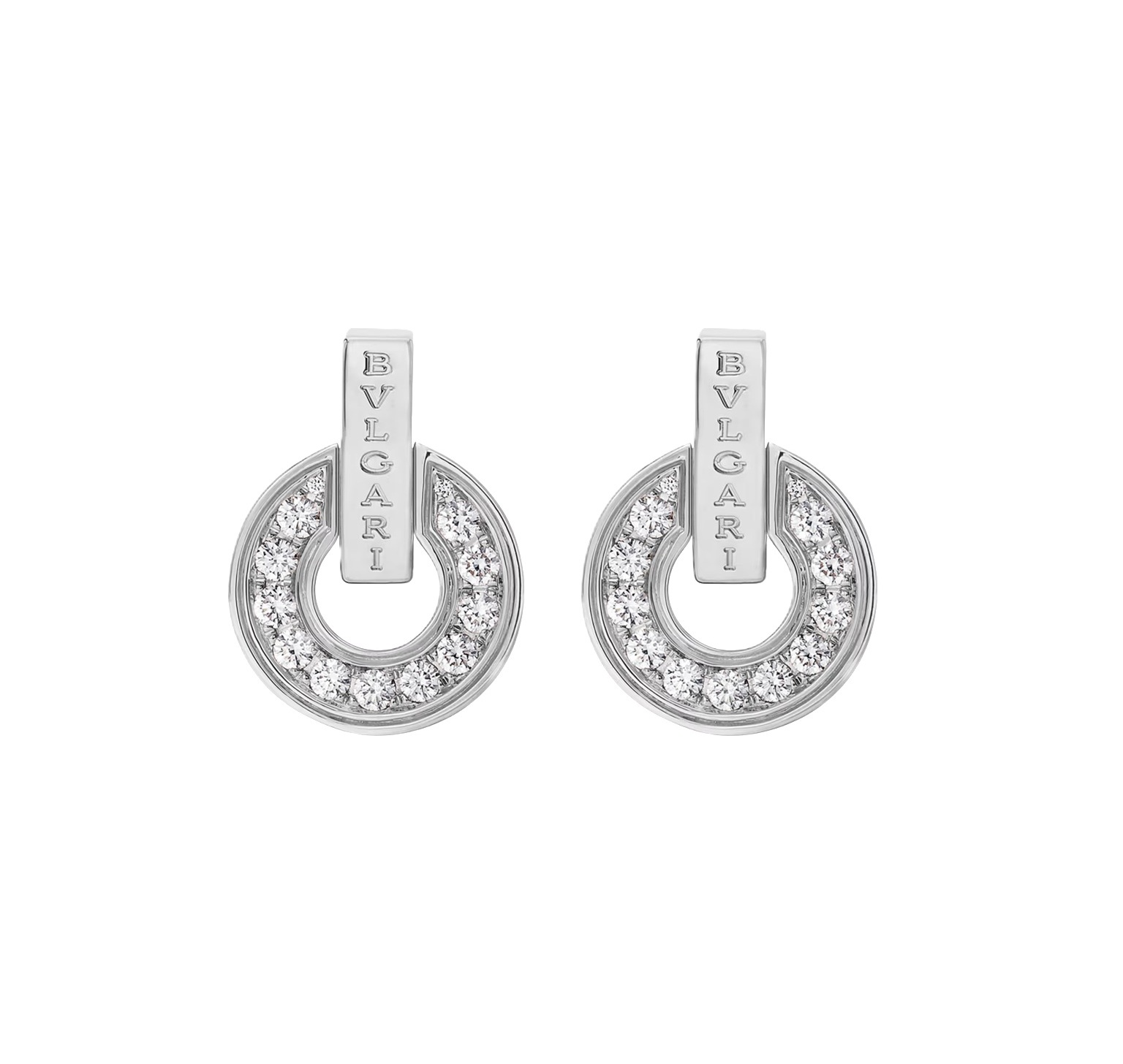 серьги bvlgari bvlgari белое золото с бриллиантами 0.38 ct.