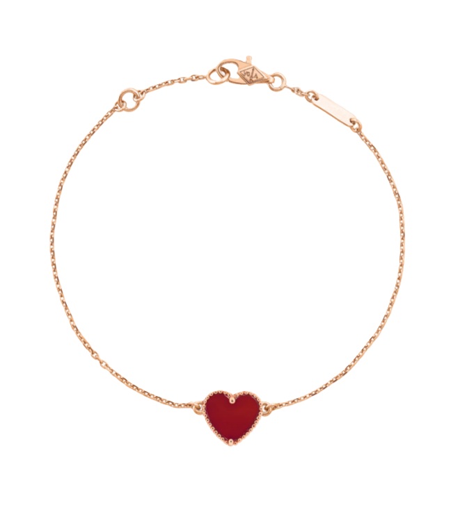 браслет van cleef & arpels sweet alhambra из розового золота с мотивом из сердолика