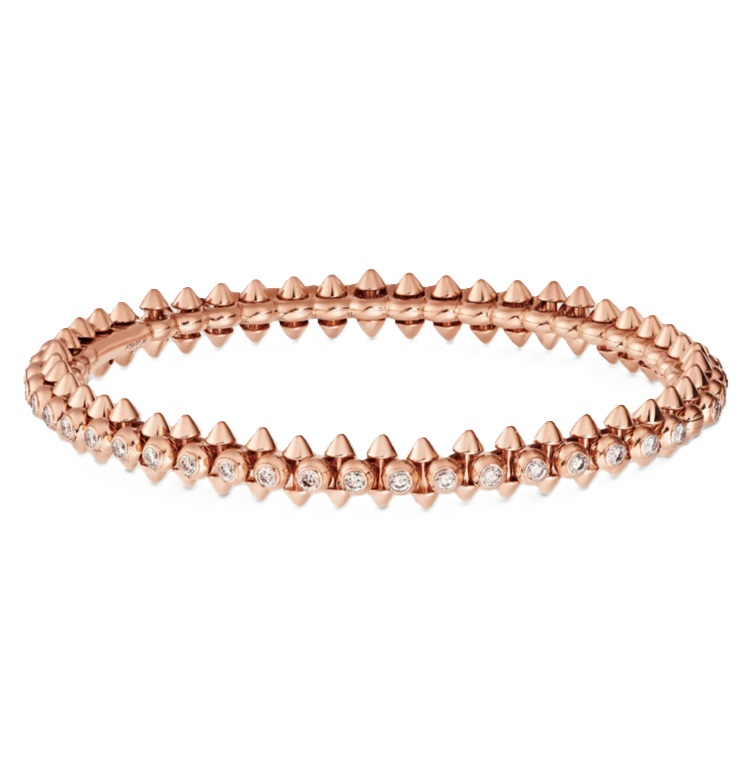 браслет clash de cartier розовое золото, средняя модель, бриллианты