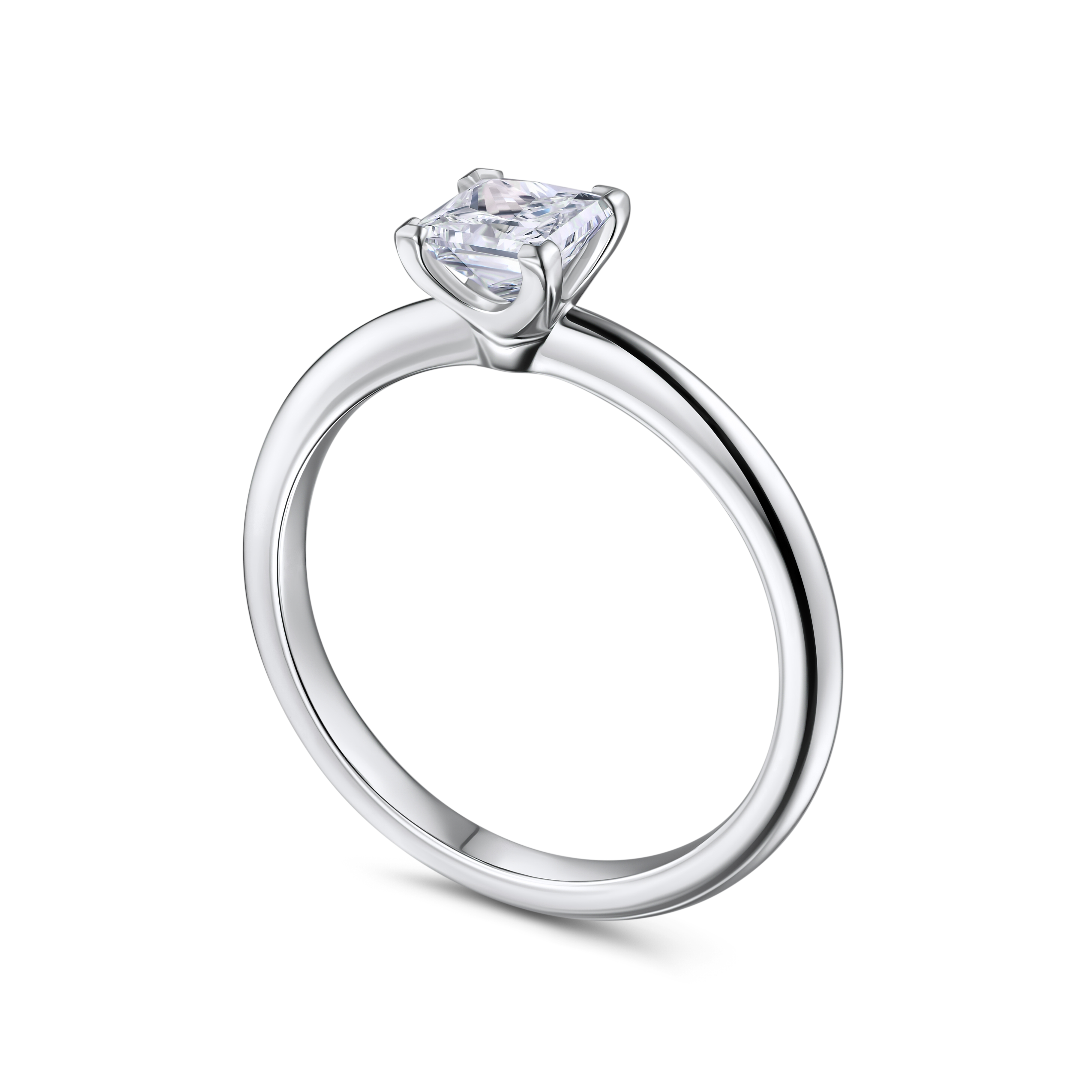 кольцо с лабораторным бриллиантом принцесса 0,74 ct.